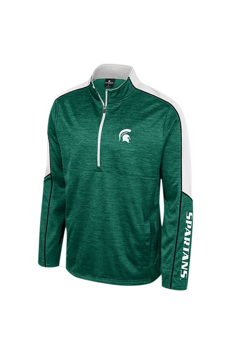 COLOSSEUM Men's Colosseum Green Michigan State Spartans Marled Half-Zip Jacket, Alternate, color, 