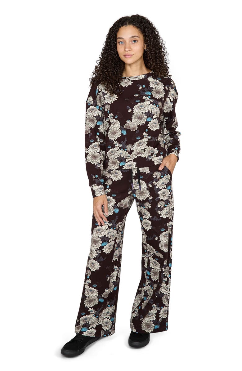 Lords of Harlech Clara Oversized Brushed Knit Sweatshirt, Alternate, color, Serious Floral Black