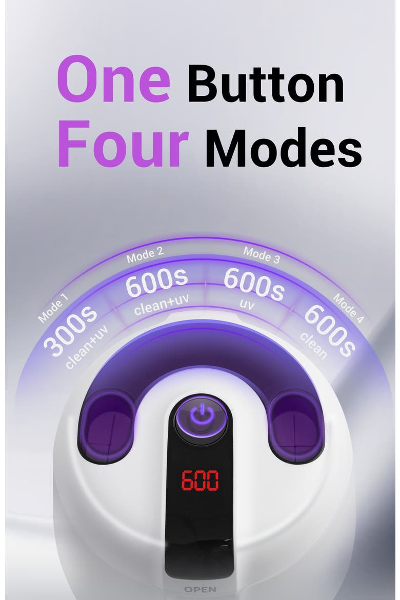 Cordless Ultrasonic Retainer & Jewelry Cleaning Pod with Digital Timer, Alternate, color, White