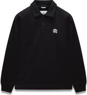 Reigning Champ Embroidered Monogram Midweight Cotton French Terry Rugby Sweatshirt