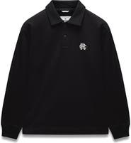 Reigning Champ Embroidered Monogram Midweight Cotton French Terry Rugby Sweatshirt