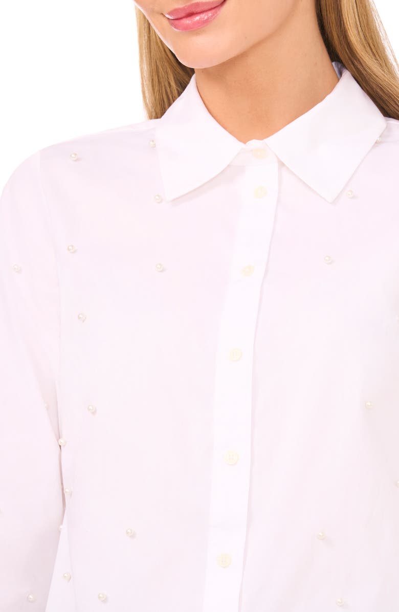 CeCe Beaded Shirt, Alternate, color, Ultra White