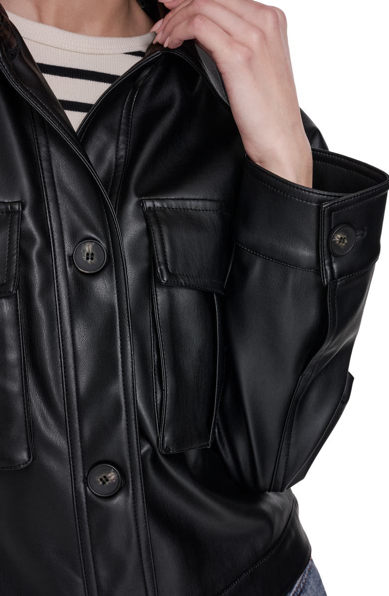 Levi's Faux Leather Shirt Jacket, Alternate, color, Black