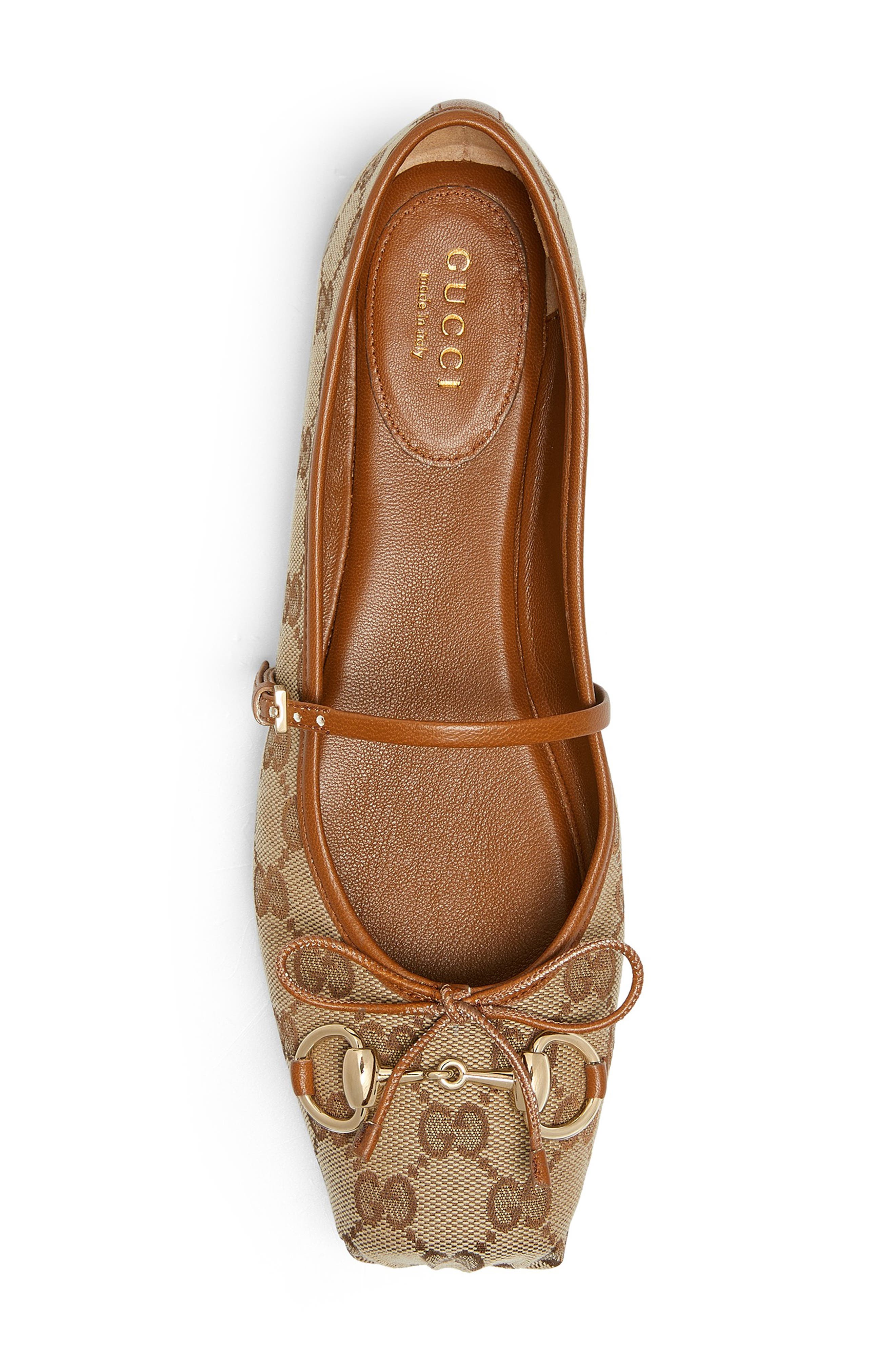 Gucci Horsebit Ballet Flat, Alternate, color, Beige