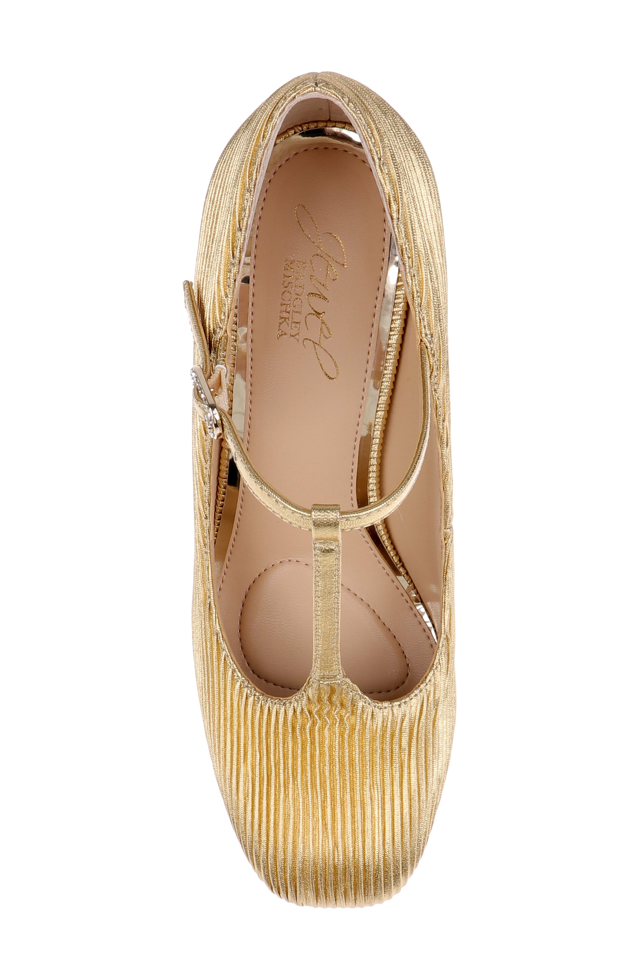 Banks T-Strap Platform Pump, Alternate, color, GOLD FABRIC