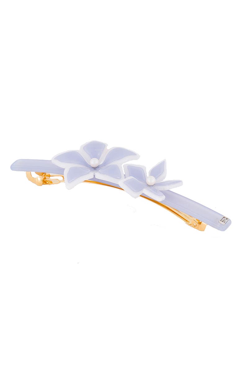 Alexandre de Paris Imitation Pearl Flower Barrette, Main, color, 