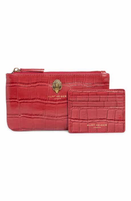 Croc Embossed Pouch & Cardholder Set