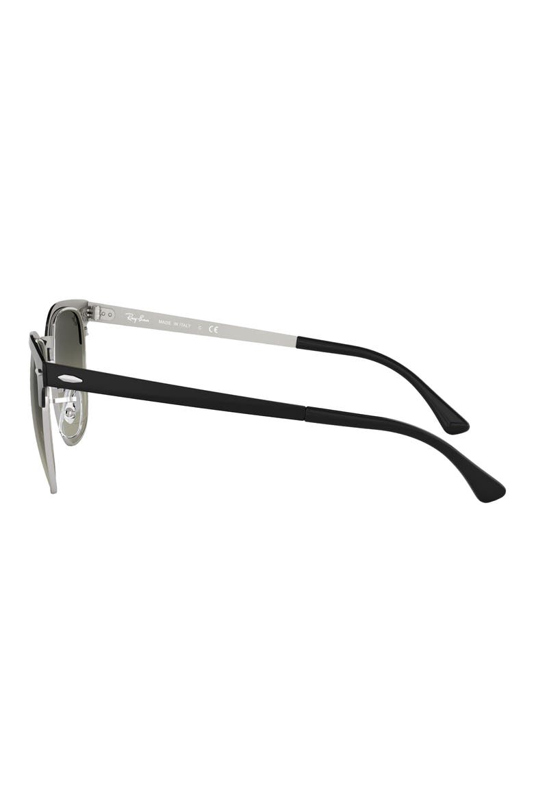 Clubmaster 51mm Sunglasses, Alternate, color, SILVER/ BLACK/ GREY GRADIENT