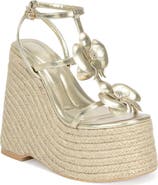 AZALEA WANG Barossa Espadrille Ankle Strap Platform Wedge Sandal