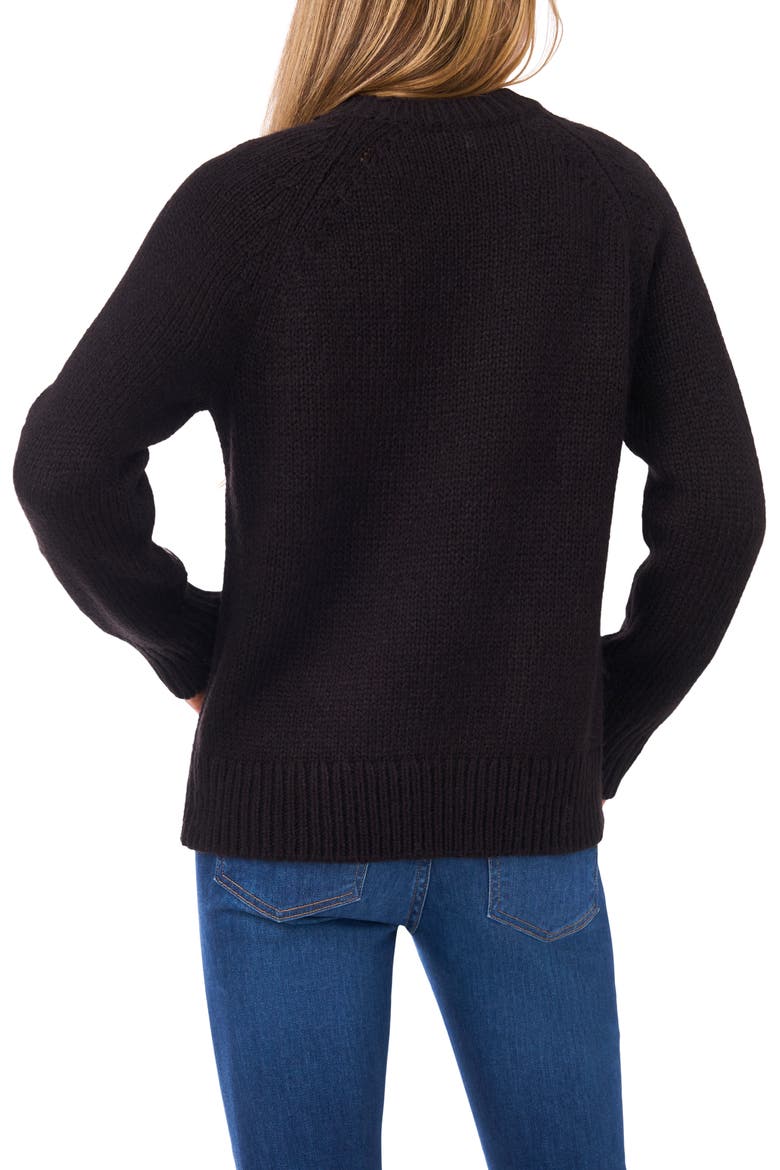 Embroidered Floral Sweater, Alternate, color, RICH BLACK