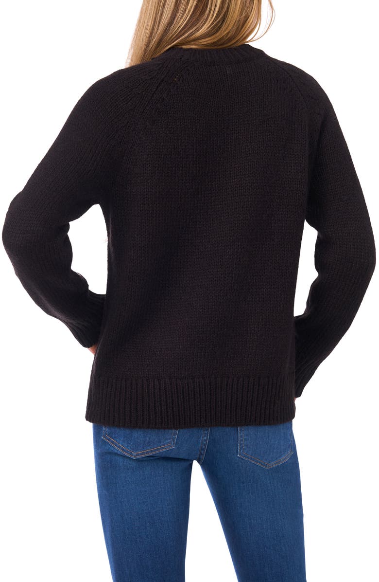 Halogen<sup>®</sup> Embroidered Floral Sweater, Alternate, color, Rich Black