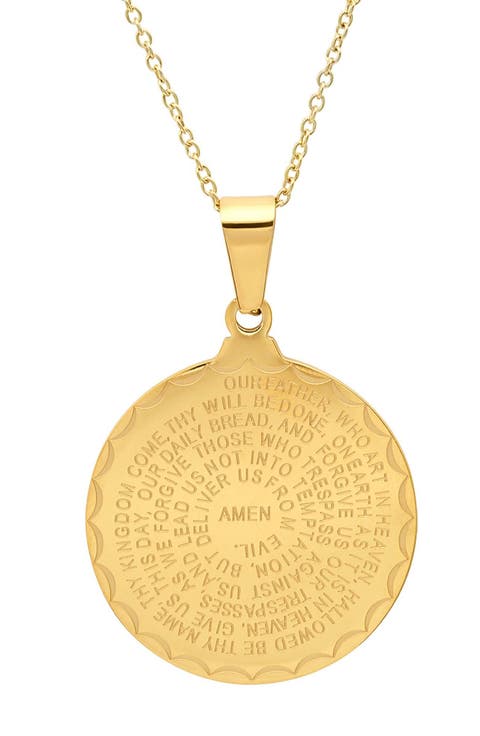 Lord's Prayer Medallion Pendant Necklace