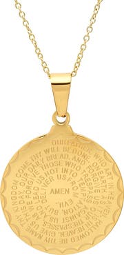 STEELTIME Lord's Prayer Medallion Pendant Necklace