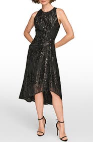 Donna Karan New York Sequin Sleeveless Midi Dress