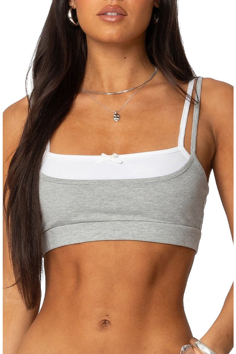 Gracie Layered Bralette, Main, color, GRAY-MELANGE