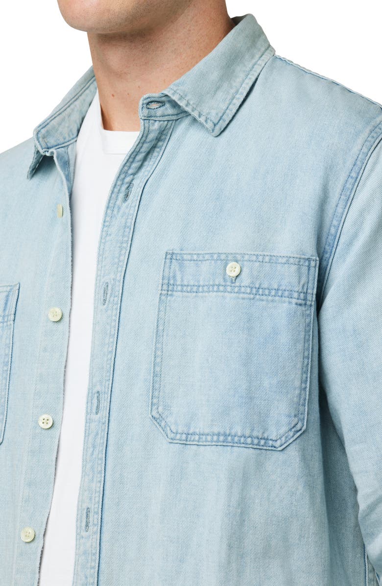 Joe's Lou Indigo Cotton & Linen Button-Up Shirt, Alternate, color, Spring Sky