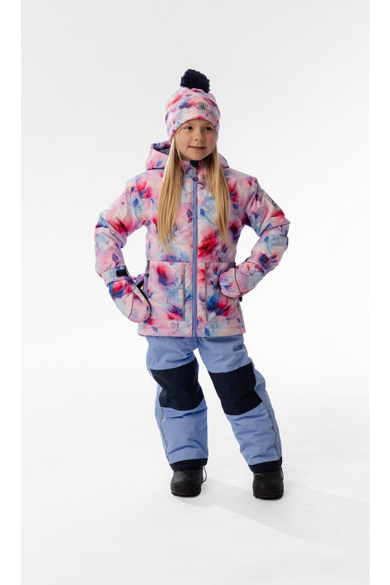 Floral Jacket & Foot Strap Pants Two Piece Snowsuit, Alternate, color, Mauve Printed Flowers