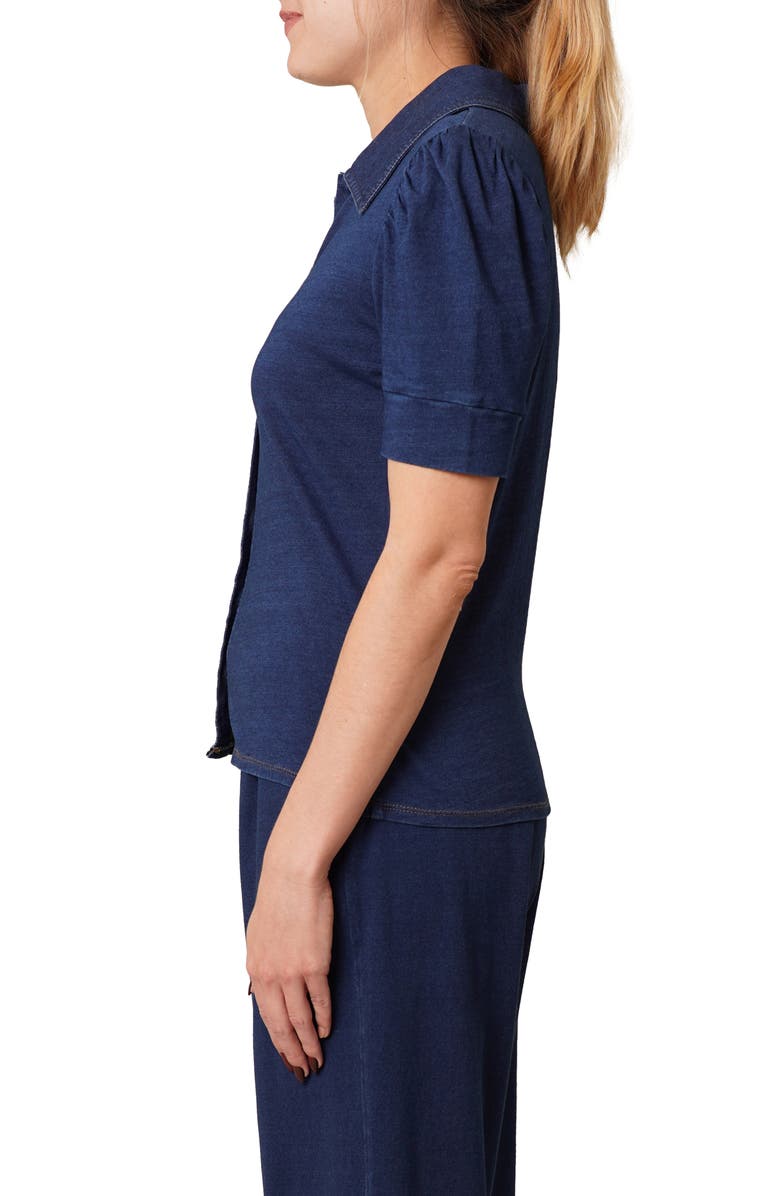 CYRUS Puff Sleeve Button-Up Shirt, Alternate, color, Dark Wash