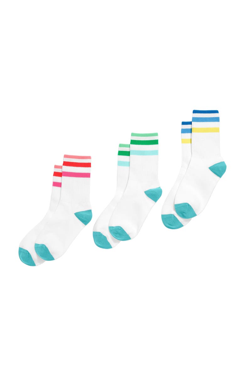 Primary Kids Athletic Sock 3-Pack, Main, color, Tonal Stripe Mix