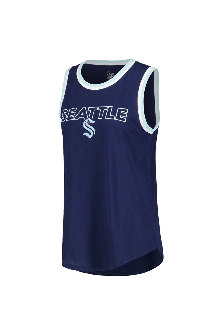 Women's G-III 4Her by Carl Banks Deep Sea Blue Seattle Kraken Strategy Tank Top, Alternate, color, Navy