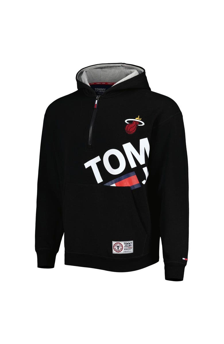 TOMMY JEANS Men's Tommy Jeans Black Miami Heat Bernard Half-Zip Hoodie, Alternate, color, Black