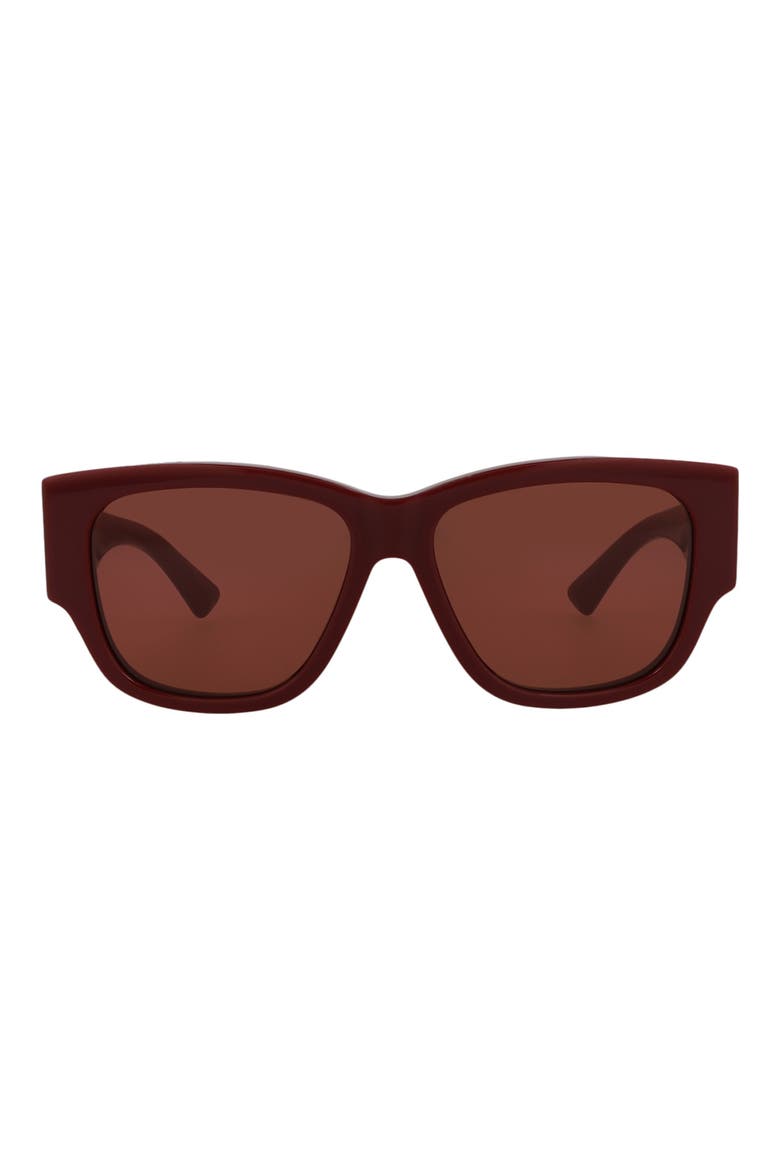 55mm Square Sunglasses, Main, color, BURGUNDY RED