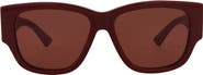 Bottega Veneta 55mm Square Sunglasses