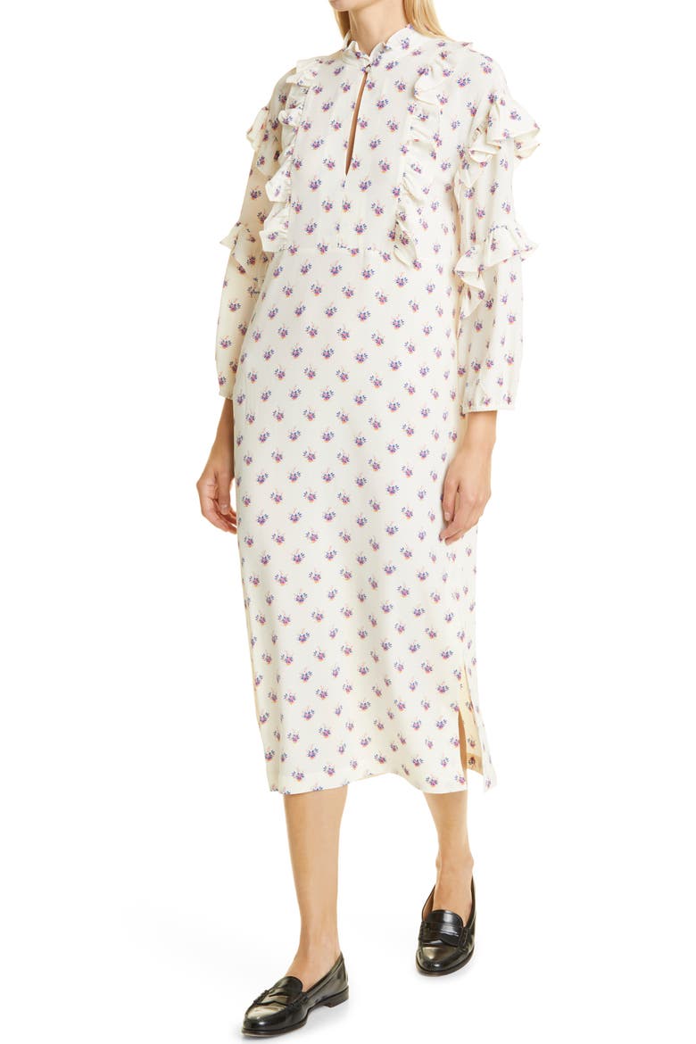 Ahadi Floral Long Sleeve Midi Dress, Alternate, color, FANNIK FLOWER