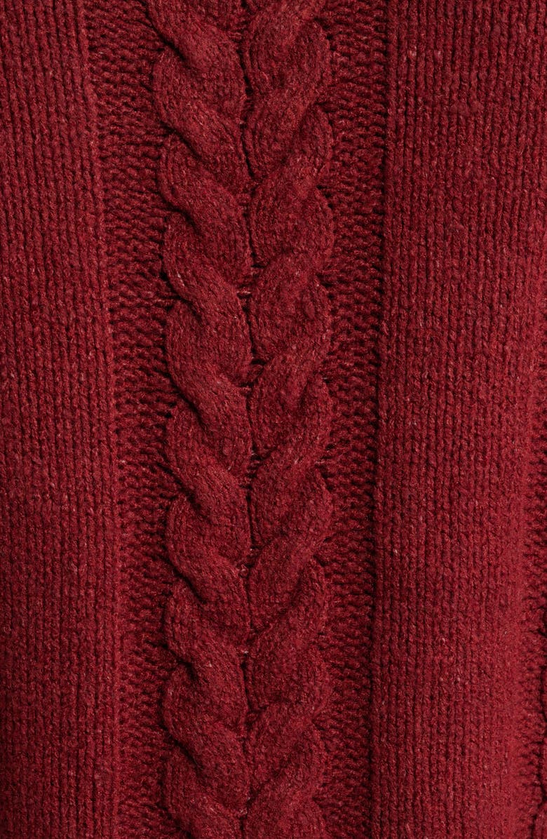 Topshop Oversize Cable Sweater, Alternate, color, Stone