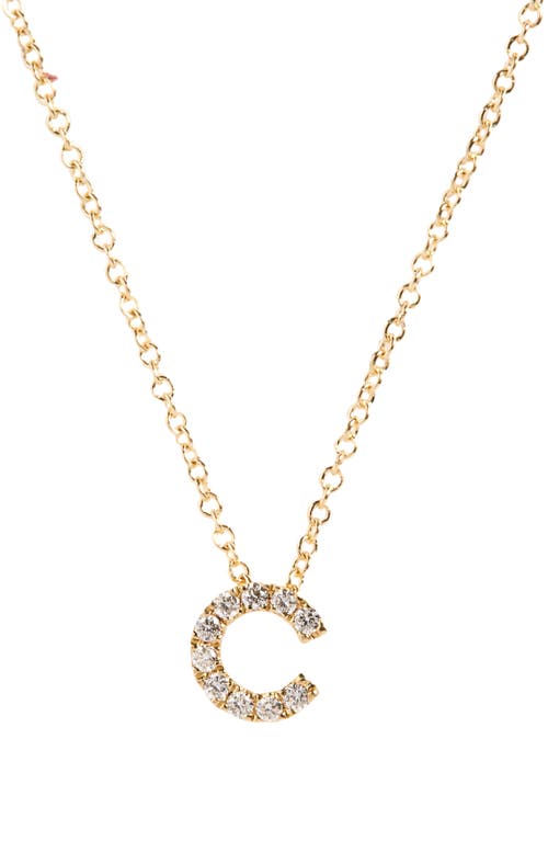 Bony Levy 18k Gold Pavé Diamond Initial Pendant Necklace In 18k Yellow Gold - C