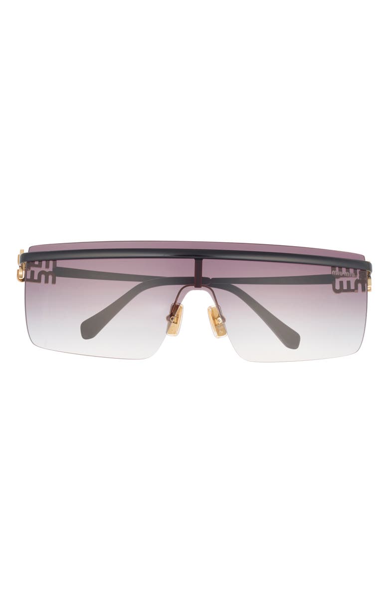 Miu Miu 50mm Shield Sunglasses, Main, color, Black