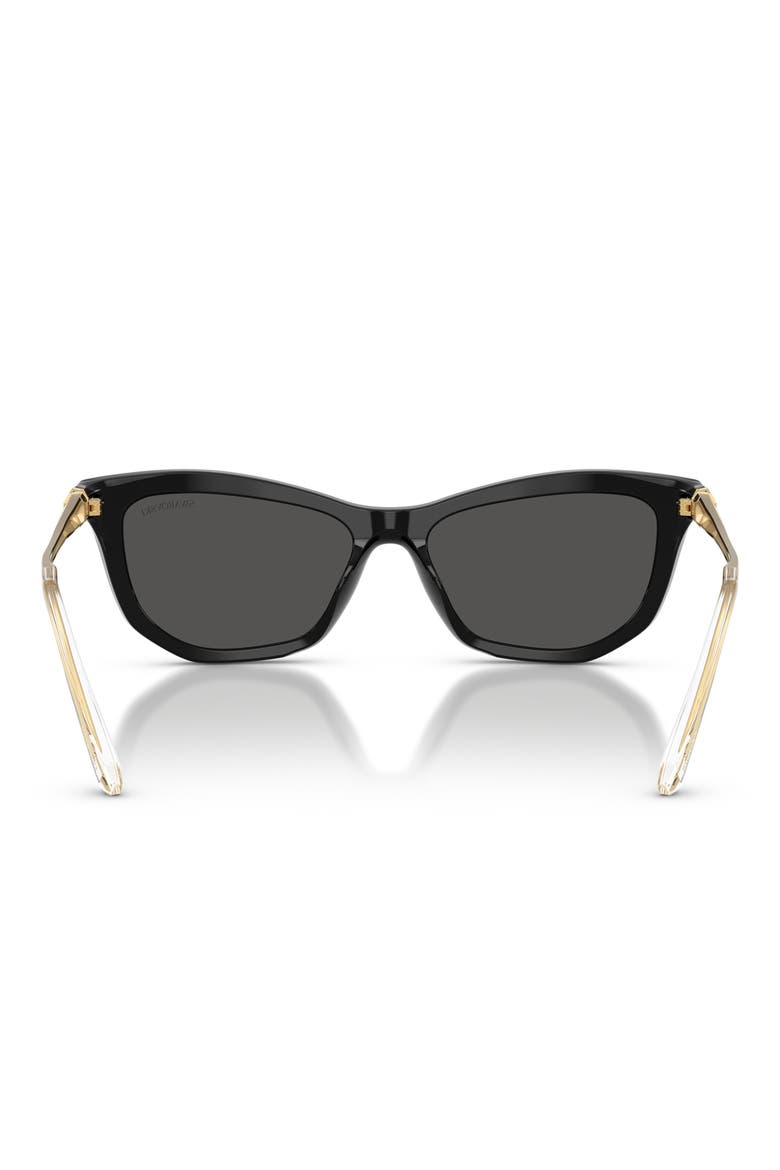 56mm Cat Eye Sunglasses, Alternate, color, BLACK / DARK GREY
