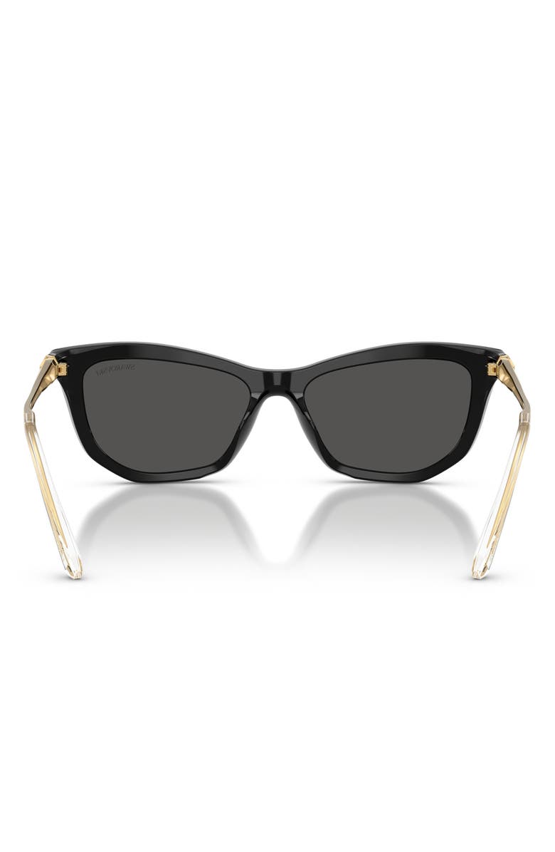 Swarovski 56mm Cat Eye Sunglasses, Alternate, color, Black / Dark Grey