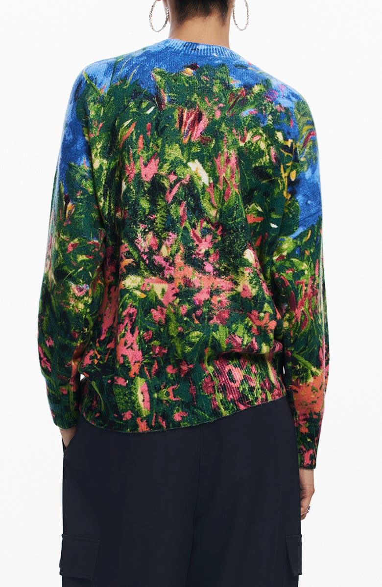Desigual Print Pullover, Alternate, color, Black Multi