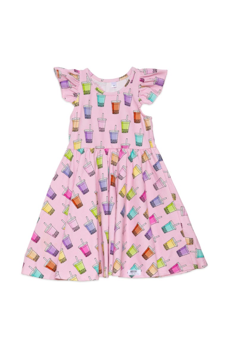 Girls Racer Back Dress, Main, color, Boba