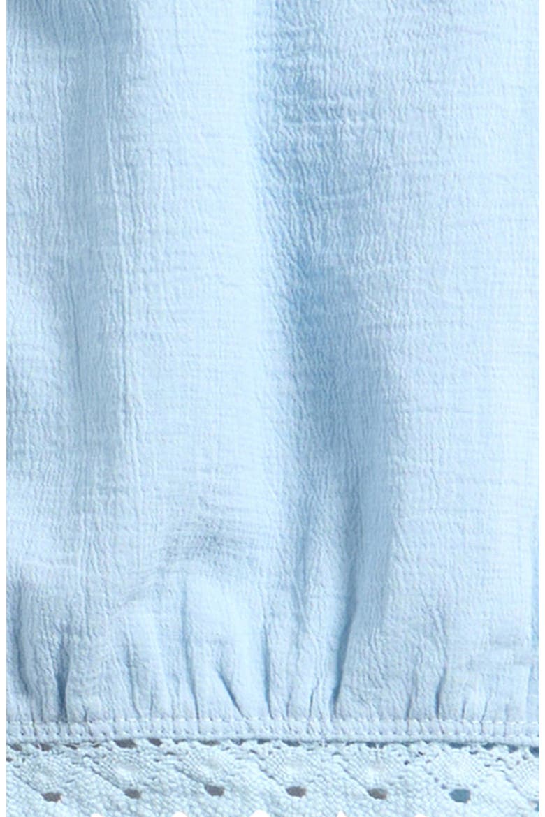 Kids' Lace Trim Gauze Peasant Top, Alternate, color, SALTWATER TAFFY