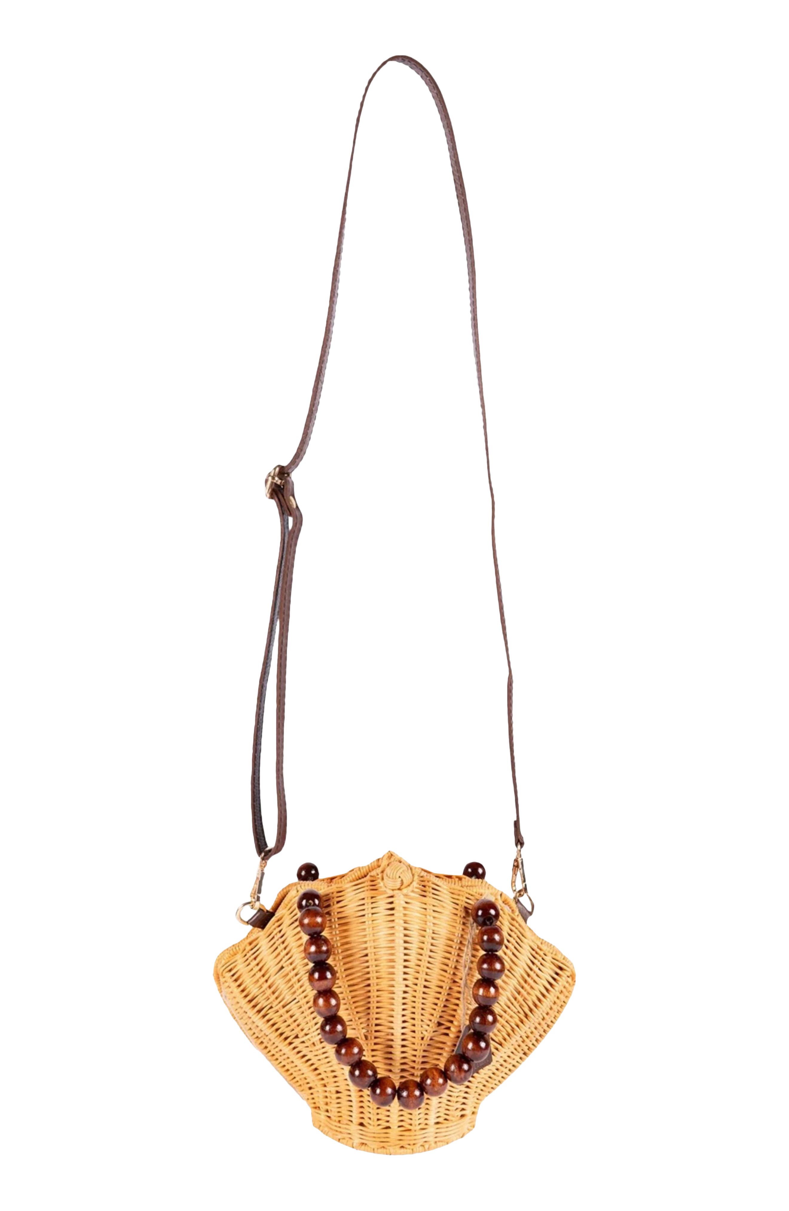 Shellie Shell Basket Bag, Alternate, color, BROWN NATURAL