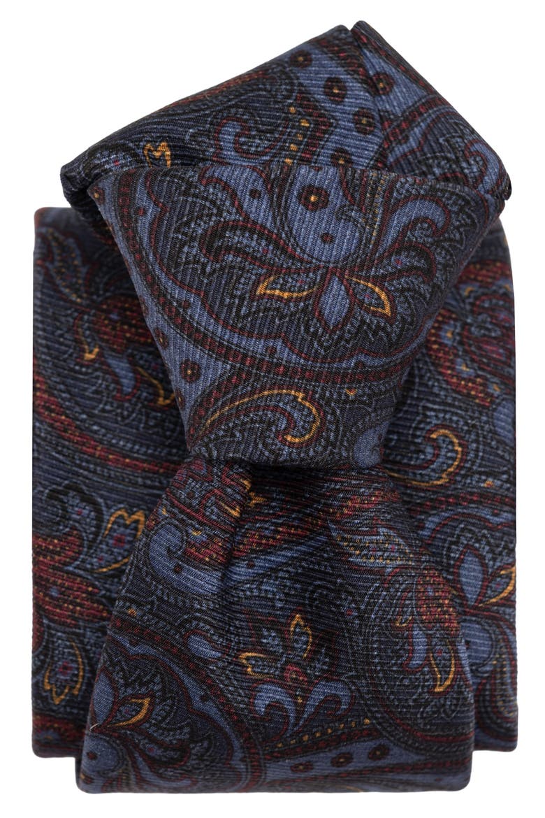 Marsala - Printed Madder Silk Tie for Men, Alternate, color, Blue
