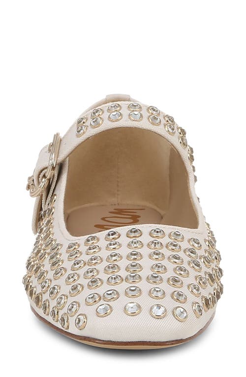 Sam Edelman Michaela Gem Mary Jane Flat Modern Ivory Twill In Modern Ivory