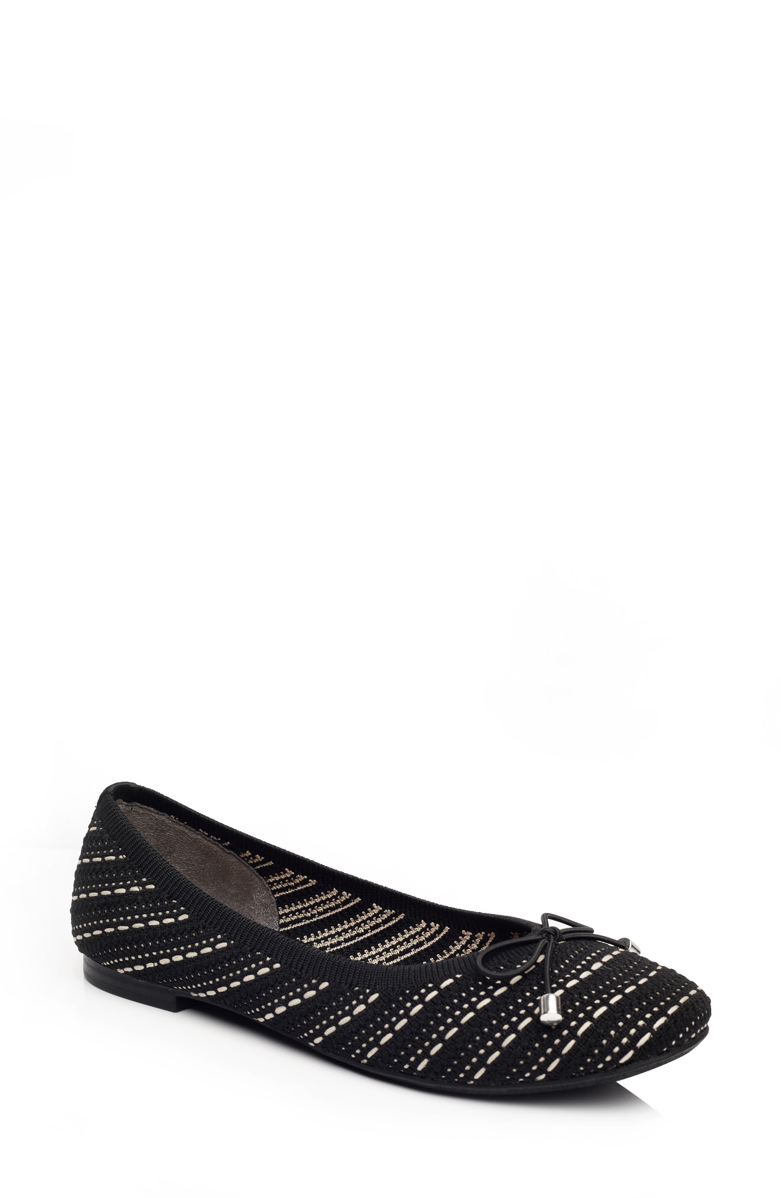Me Too Saylor Ballet Flat, Main, color, Black/ Ivory Dot
