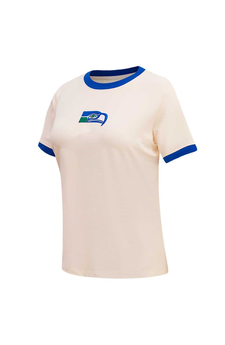 PRO STANDARD Women's Pro Standard Cream Seattle Seahawks Retro Classic Ringer T-Shirt, Alternate, color, 