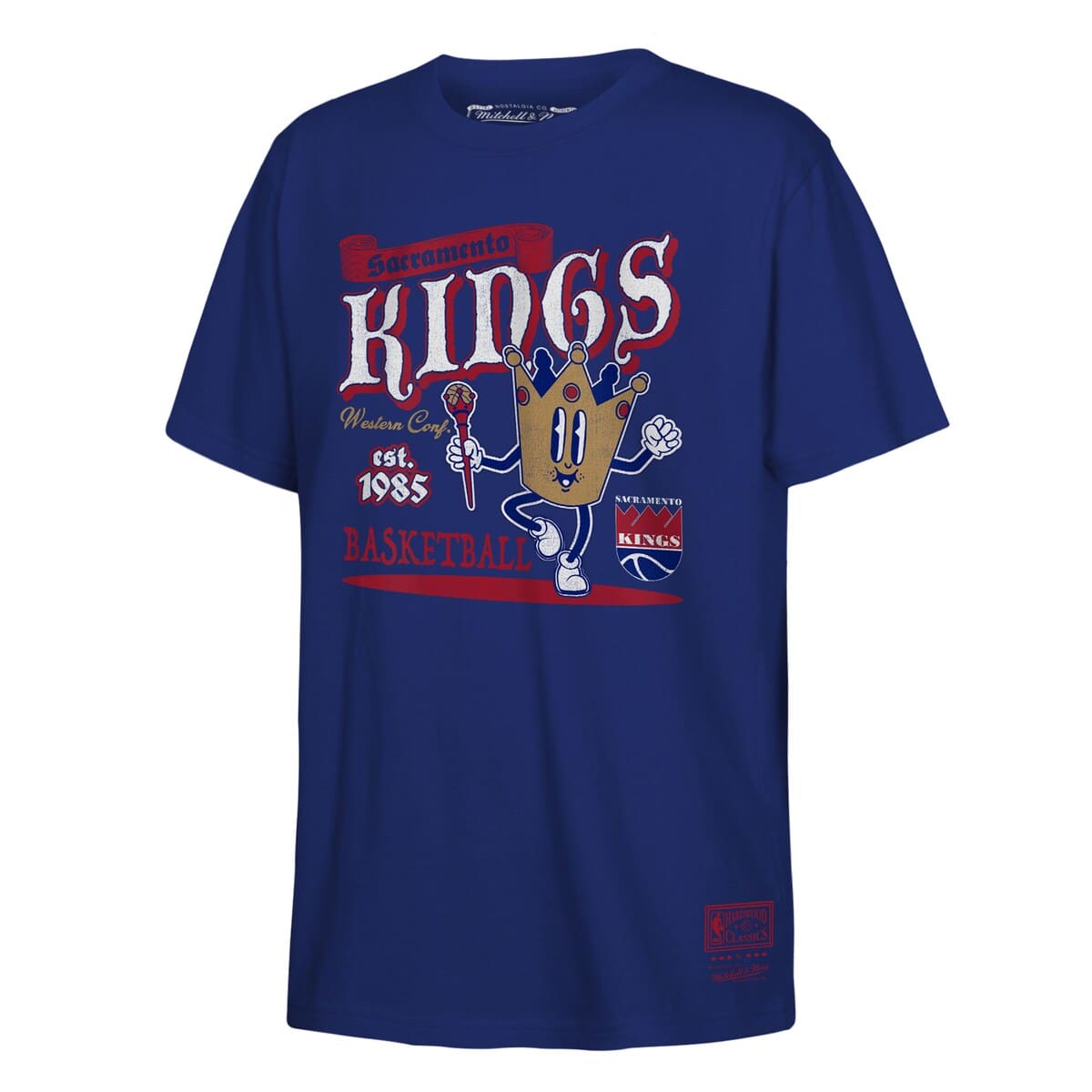 Mitchell & Ness Kids' Youth  Royal Sacramento Kings Retro Mascot Script T-shirt In Blue