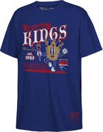 Mitchell & Ness Youth Mitchell & Ness Royal Sacramento Kings Retro Mascot Script T-Shirt