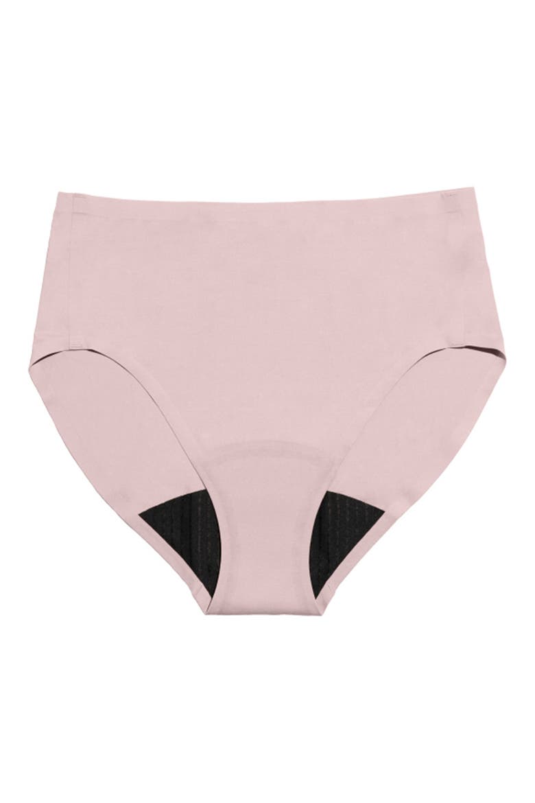 Period & Leakproof Regular Absorbency Seamless High Waist Briefs, Alternate, color, SUNSET MAUVE