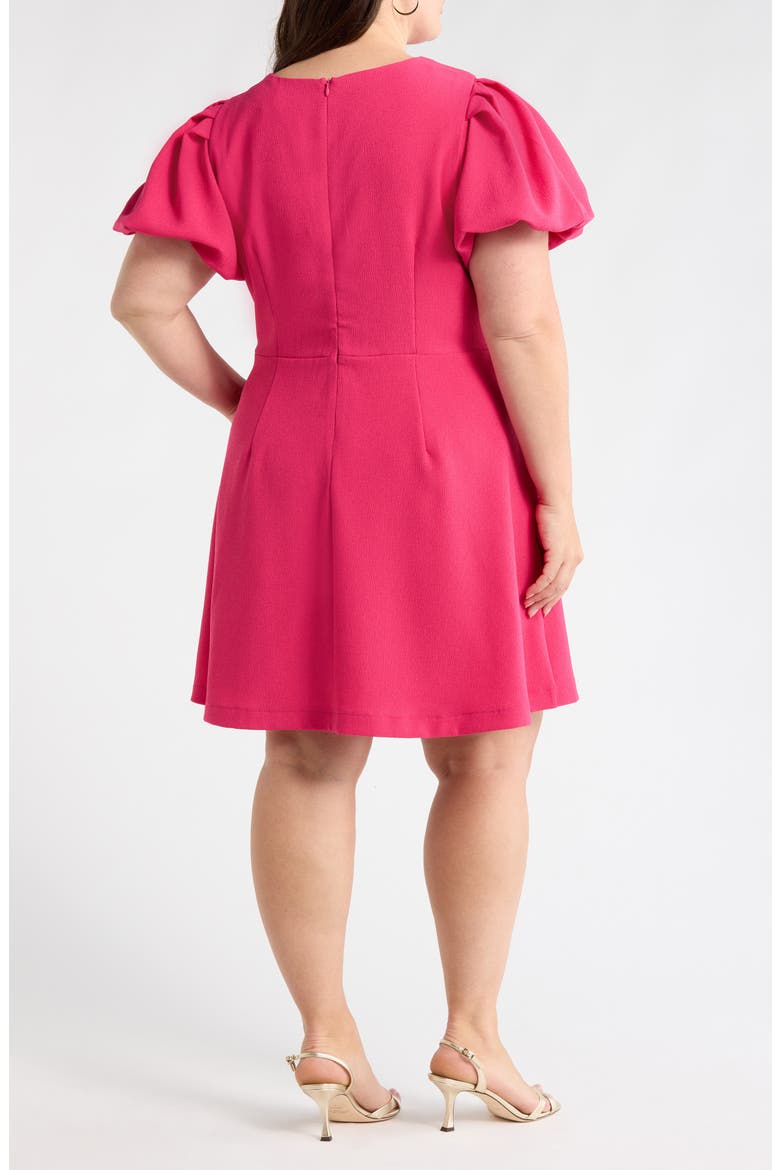 Zemira Rosette Bubble Sleeve Minidress, Alternate, color, FUCHSIA