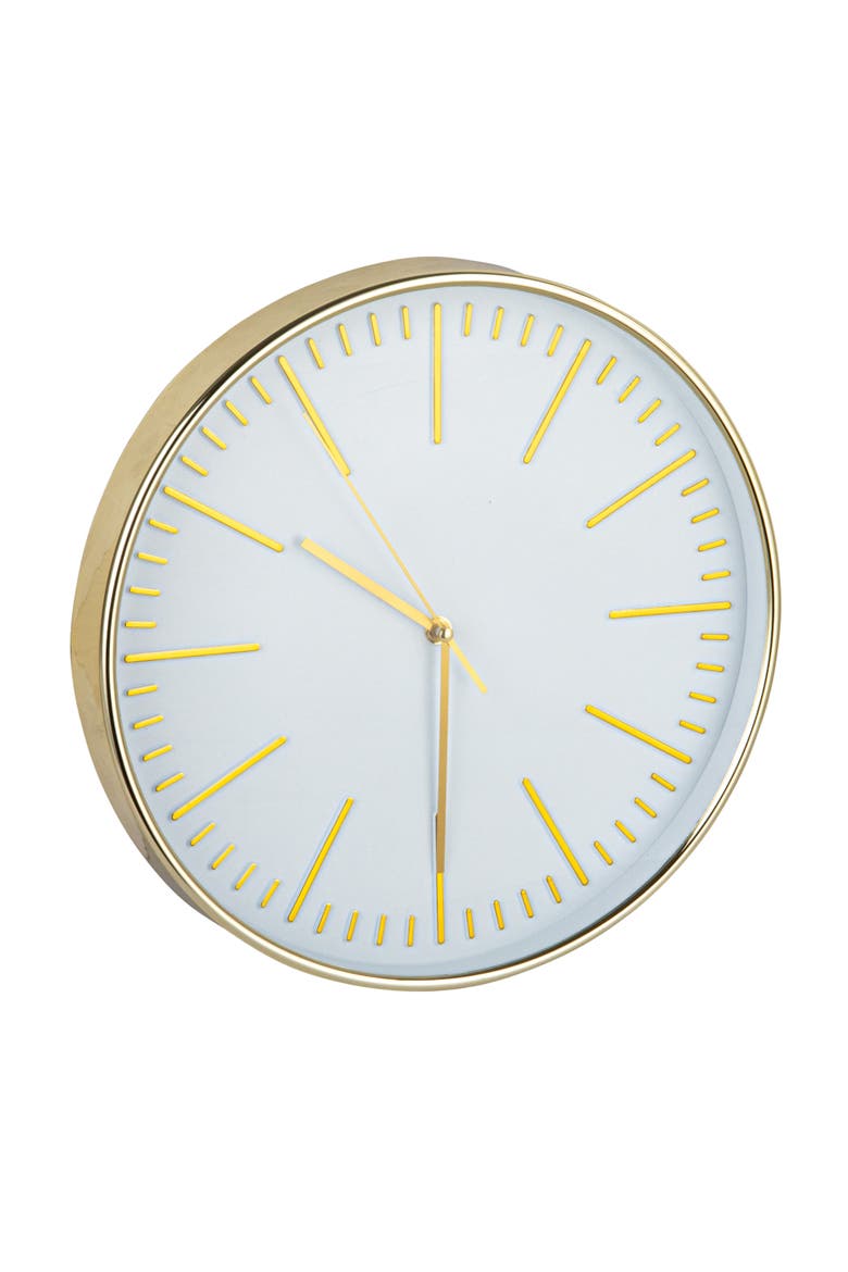 Minimalist Aura Wall Clock, White and Gold, Main, color, White