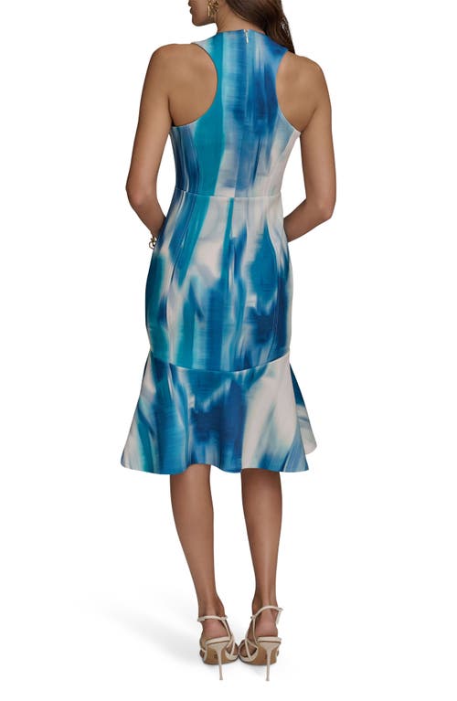 Donna Karan New York Sleeveless Ruffle Hem Dress In Ink Multi