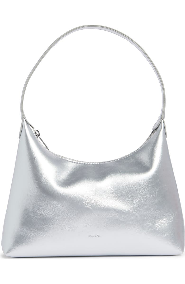Stand Oil Plump Faux Leather Shoulder Bag, Main, color, Silver