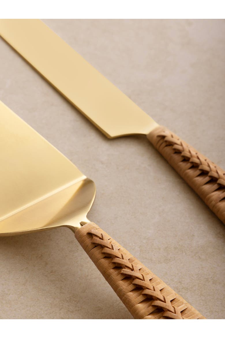 Helsinki Cake Servers, Set of 2, Alternate, color, Gold