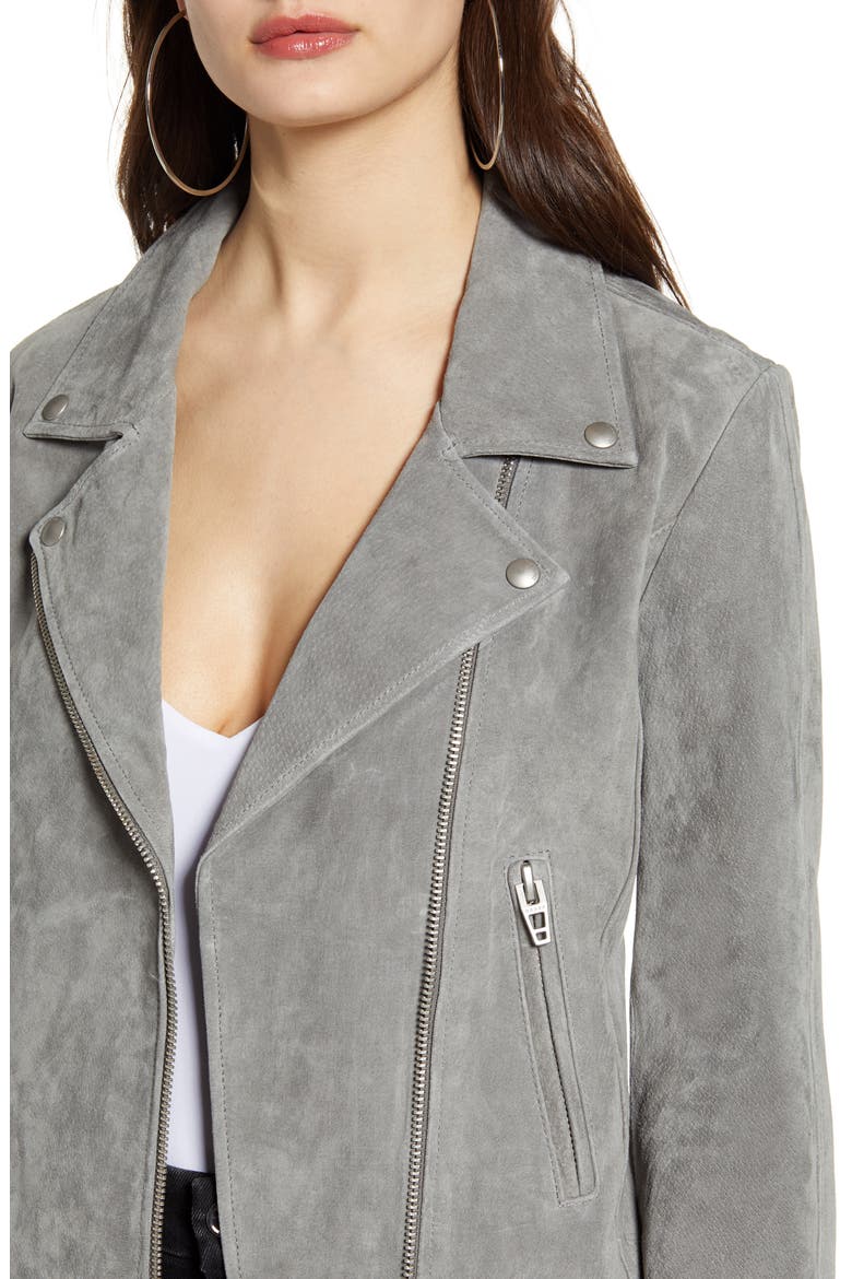Next Level Suede Moto Jacket, Alternate, color, SOFT FOG